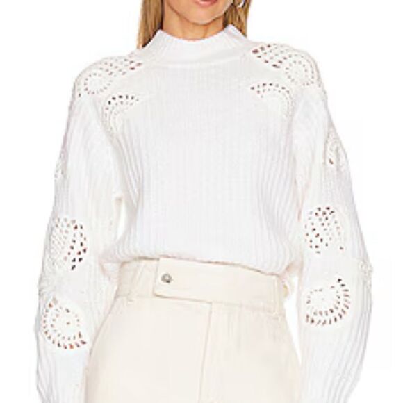 NWT VINCE Women's Crochet Mock Neck Sweater $525 - Picture 3 of 6